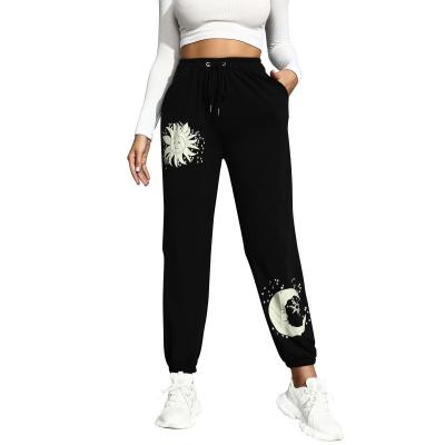 China 2021 New Anti-static Black Stars And Nine Moon Design - Tiny Pants With High Waist Small Foot Pants For Women for sale