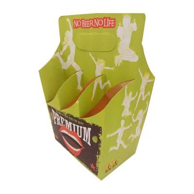 China Recycled Materials 6 Pack Cardboard Carrier Beer Rack Box Beverage Carrier Cardboard for sale