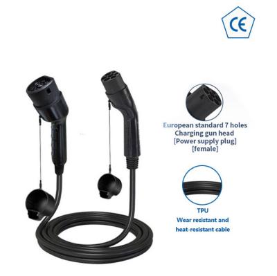 China APP Control 32A EV Cable Extension Cord IEC61296-2 Charging Type - 2 Male To Type - 2 EV Female Socket Adapter for sale