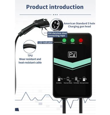 China APP Control 32A Wal lbox Vehicle Charging Battery Charger / ev American Standard AC Type 1 (plug and play version) for sale