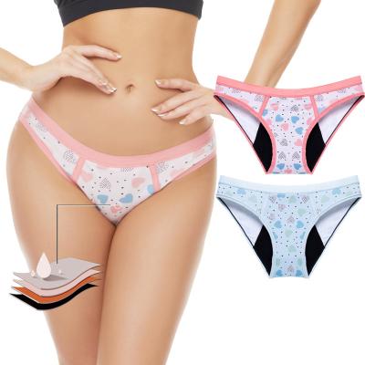 China Wholesale Cute Antibacterial Proof Absorbent Reusable Cotton Young Girl Panties Menstrual Cycle Panties Sanitary Underwear For Menstruation for sale