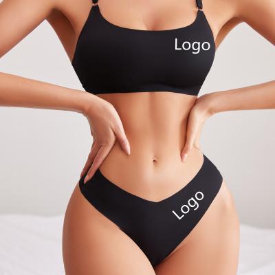 China Shantou QUICK DRY Factory Custom Logo Women Wire Free Bra and Briefs Set Gathered Breathable Sexy Seamless Women Underwear Bra Set for sale