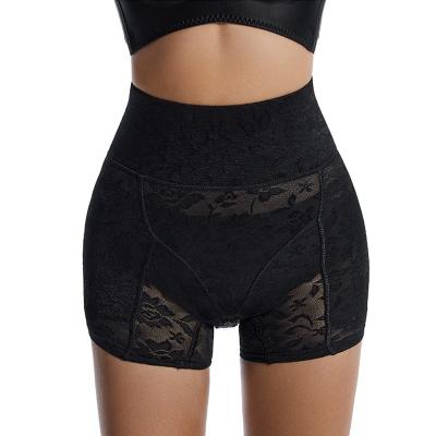 China Customized Floral Women's Butt Lifter Underwear Breathable Lace Sponge Padded High Waist Panties Body Shaper Panties for sale