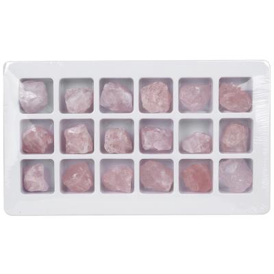 China Europe 18pcs Per Box Natural Rough Unpolished Rose Quartz Raw Stone Crystal Healing Stone Minerals for sale