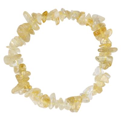 China TRENDY Elastic Stretch Crystal Rhinestone Stone Beads Bracelet Natural citrine Chip Bracelets for sale