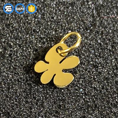 China TRENDY Custom Logo Stainless Steel Metal Bead Logo Charm Bead Engraved Jewelry for Bracelet for sale