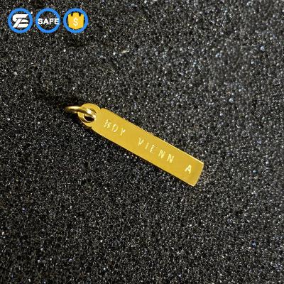 China FASHIONABLE hot sale custom logo engraved rectangle metal charm pendant jewelry tags label for necklace bracelet for sale