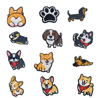 China Cartoon Embroidered Cute Dog Embroidered Cloth Sticker Apparel Decoration Patch Sticker Sewing Accessories for sale