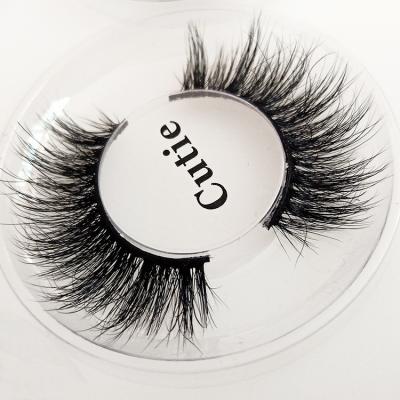 China Long Lasting Natural Thick Brand Mink Fur Lashes Custom 15mm18mm 3D Mink False Eyelashes Vendor Own from Siberian for sale