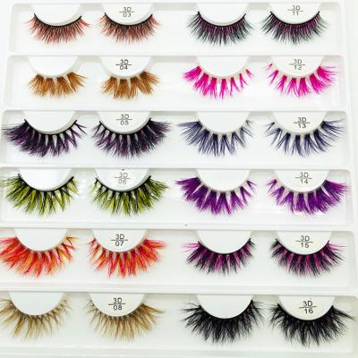 China Free Sample Durable Private Label Colored 25mm 3D Mink Eyelash Vendor Strip False Eyelashes Qingdao Mink Eyelashes for sale