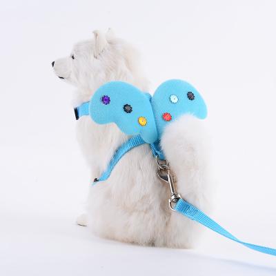 China New Viable Puppy Chain Pet Supplies Medium Cat Leash Dog Teddy Bear Angel Wings Small Pet Harness for sale