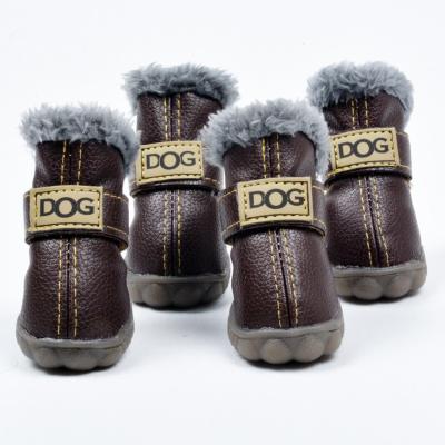 China Wholesale Stocked Snow Boots Anti-Slip Pet Shoes Boots Winter Pet Snow Boots for sale