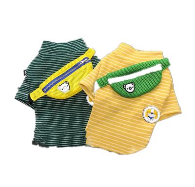 China Autumn Dog Hoodie Pet Striped Stocked Clothes Little Bear Bag Puppy Clothes Pet Accessories Dog Clothes for sale