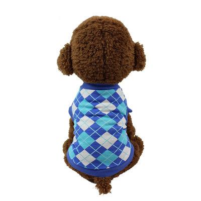 China Two Legged Lozenge Print Dog Pet Clothes Vest Cotton Spring and Summer Viable Dog and Cat Lovers for sale