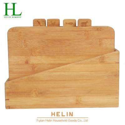 China Sustainable Hot Selling 4 Piece Bamboo Cutting Board Set With Stand for sale