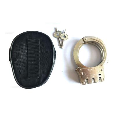 China Strong Hinged Carbon Steel Double Locking Handcuffs For Police for sale