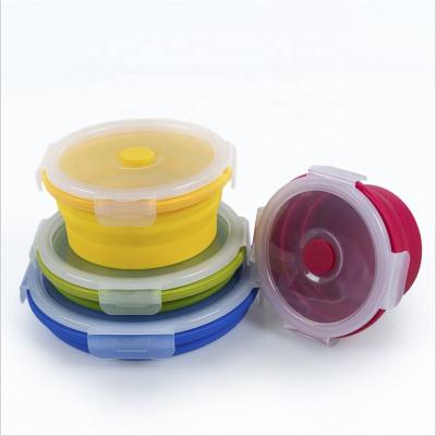 China Viable 4pc Folding Ultra Thin Leak Resistant Rectangle Shape Lunch Bento Box for sale