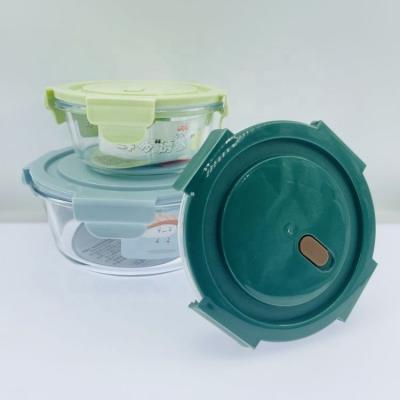 China New style Microwavable custom lunch food container set in heat hesited glass with CE certificate for sale