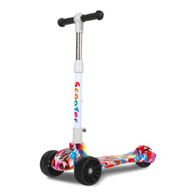 China Height Adjustable Hot Sale Handlebar Style 3 Wheels Colorful Kids Scooter Can Be Folded for sale