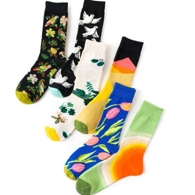 China Antibacterial High Quality Comfortable Colorful Men's Socks Make Your Own Socks Custom Combed Cotton Crew Socks for sale