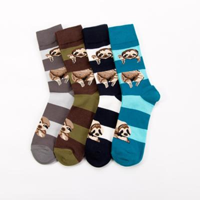 China MY-253 Custom Funny Cute Animal Antibacterial Combed Cotton Novelty High Quality Crew Men Dress Socks for sale