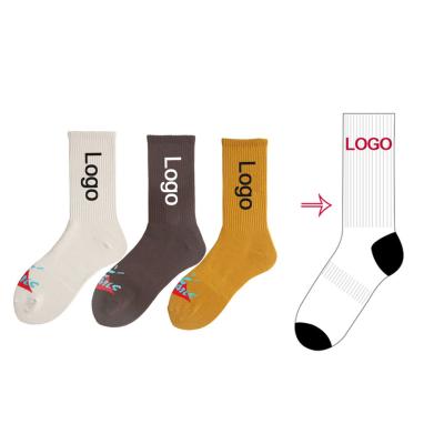 China XY-006 Sporty design and made your own brand custom unisex crew socks men custom socks custom logo for sale