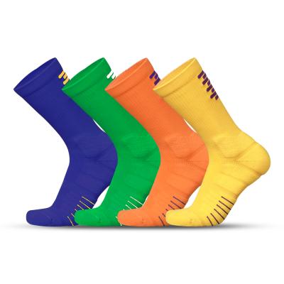 China Custom Polyamide Athletic Sports Logo Men's Basketball Outdoor Nylon Crew Socks Recycling Socks for sale