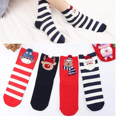 China 4 Pairs Cotton Antibacterial Cute Socks For Ladies Keep Warm In Winter Christmas Socks Women Men Gift for sale