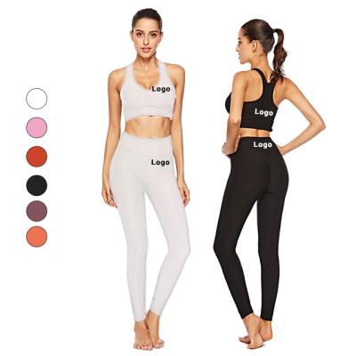 China New Arrival Antibacterial Girl Running Jogging Exercise Two Piece Sports Set Push Up Sports Suit for sale