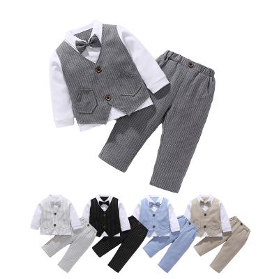 China Wholesale Infant Breathable Baby Boy Clothes Baby Boy Clothes Suits Newborn Clothes Sets Long Sleeve Cotton Baby Dress Boy Formal Suits for sale