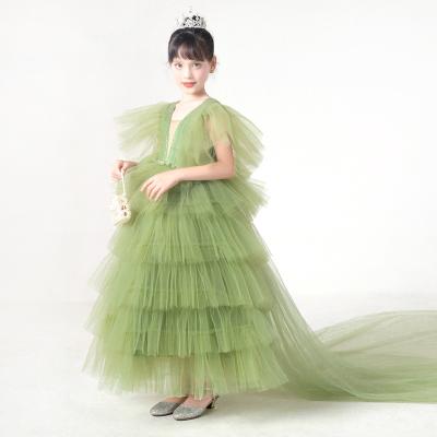 China Breathable Kids Girls Boutique Dress Teen Ball Gowns Girls Dresses White Kids Party Wedding Kids Ruffles Tulle Backless Dress for sale