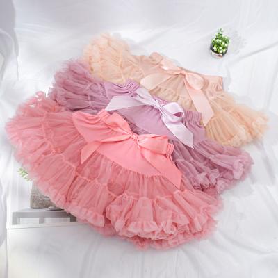 China Fluffy Toddler Tutu Skirts Wholesale Infant Tutu Dresses Tulle Ruffles Classic Solid Color Tutu Skirt Children Kids Girls Tutu Skirt for sale