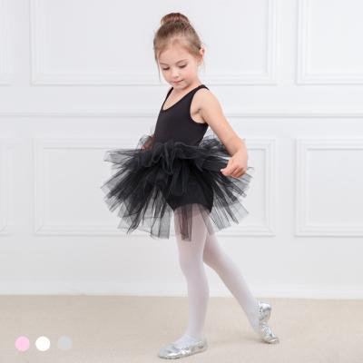 China Professional Breathable Ballet Tutu Kids Costume Ruffle Dress For Girls Classical Ballet Tutu Black White Ballet Dresses For Kids for sale