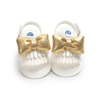 China China Wholesale Anti-Smell Newborn Baby Sandals Shoes Baby Girls PU White Soft Sole Leather Toddler Shoes for sale