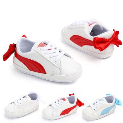 China China Wholesale Newborn Baby Boy Girl Shoes Soft Sole PU Prewalker Anti-odor Shoes Toddler Soft Leather Baby White Shoes for sale