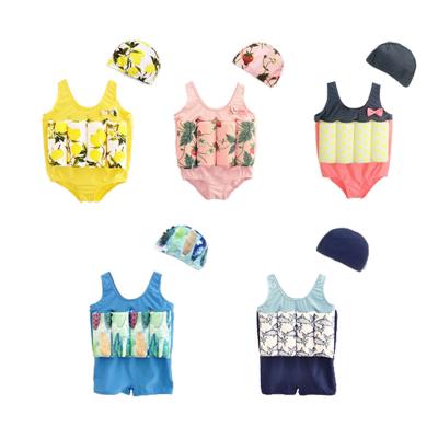 China Cute And Fashion Anti-UV Detachable Children One-Piece Swimsuit Float Buoyancy Swimwear For Kids Learn To Swim for sale