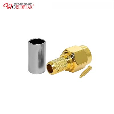 China Copper Coaxial Plug Crimp RP SMA Connector For LMR195 Cable for sale