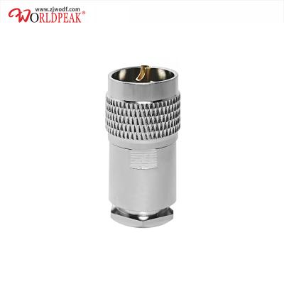 China 50ohm RF Connector PL259 UHF Male Plug Brass Straight Flange Connector For 8DFB Cable for sale