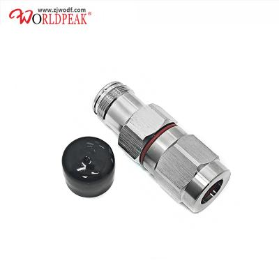 China RF Coaxial Connector Mini Din 4.3-10 Female Flange Connector Straight For 1/2 Aluminum Cable for sale