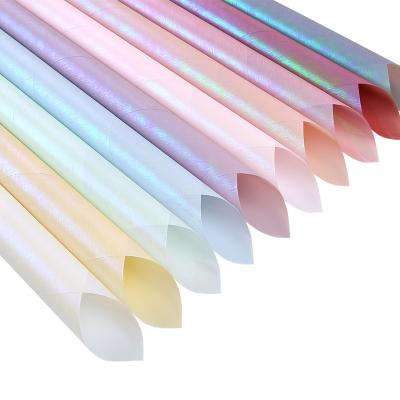 China Recycled Materials SINOWRAP Facotory Directly Offer 100% Waterproof  Rainbow Magic Color Flower Wrapping paper Film Membrane for sale