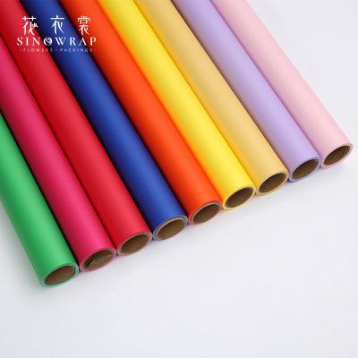 China Water Soluble SINOWRAP Florist Supply Wholesale Solid Color Waterproof Flower Wrapping Paper For Flowers for sale