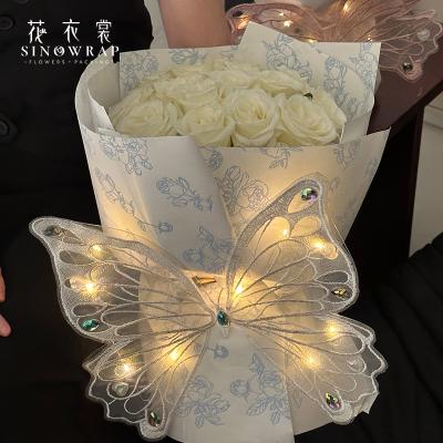 China Waterproof SINOWRAP Florist Supply And Materials Led Butterflies Most Sell Products Wholesale Flower Packaging for sale