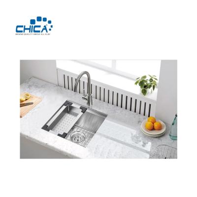 China Without Faucet Undermount Single Bowl Stainless Steel Handmade Sink For House Kitchen for sale