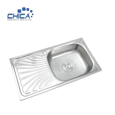 China Without Faucet Cupc Stainless Steel Farmhouse Basin SUS304 Durable Press House Kitchen Sink With Single Bowl for sale