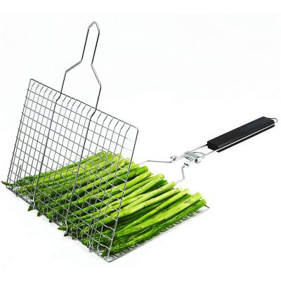 China Hot Stainless Steel Handheld Multi-Function Grill Vending Basket Hot Easily Cleaned Barbecue Grill Net Basket for sale