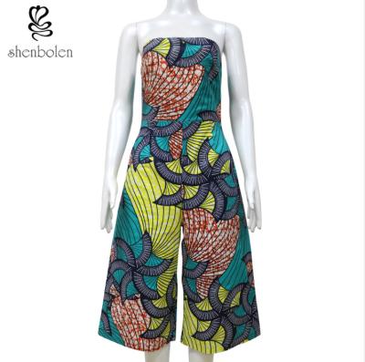 China Crop Top Off Shoulder African Print Jumpsuit Anti - Static Wear Comfortable for sale