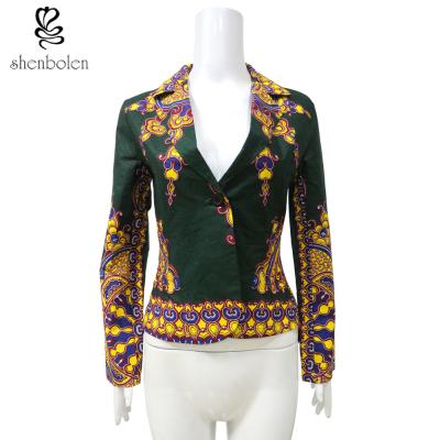 China Spring African Print Ladies Jackets , African Print Blazers For Ladies for sale