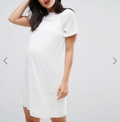 China Short Sleeve Summer Maternity Wrap Dress Clothes Plus Size White Color for sale