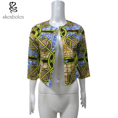 China 3 / 4 Sleeve Rround Collar African Ladies Jackets Ankara Fabric Unlined for sale