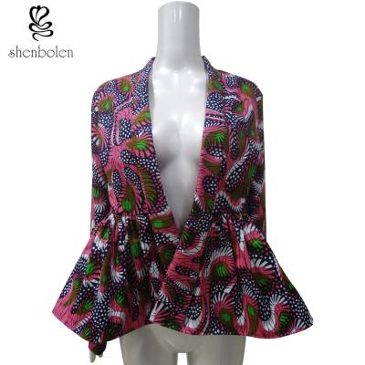 China Customized Size Female Latest Ankara Tops And Jackets With Two Side Pockets for sale